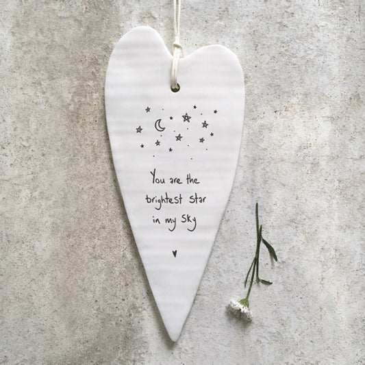 East of India long ceramic heart. You are the brightest star in my sky.