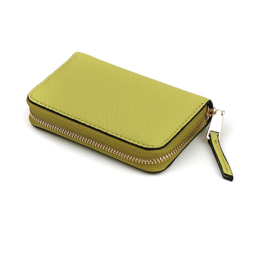 Lime green faux leather coin purse