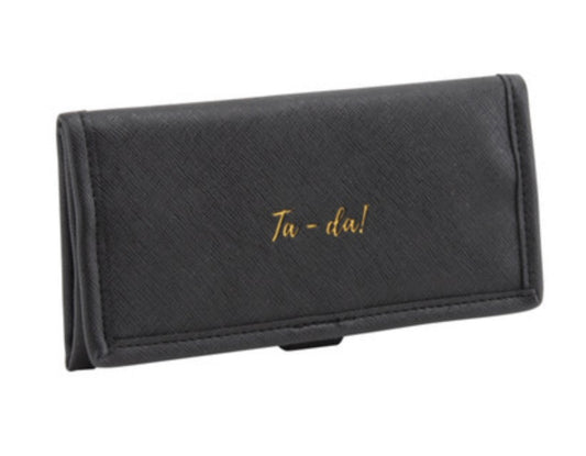 Ta-Da! Black jewellery roll. Travel jewellery roll by willow & rose