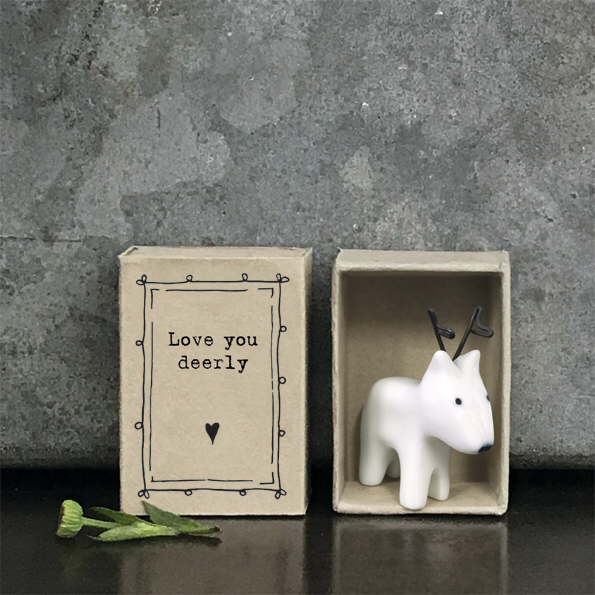 Love you deerly matchbox ceramic