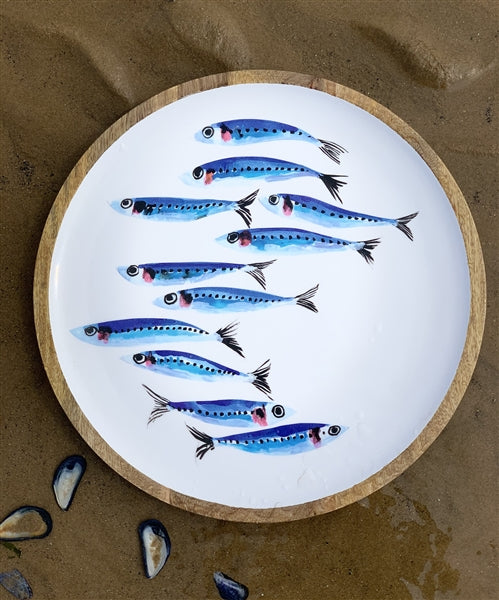 Large sardine design Mango wood tray