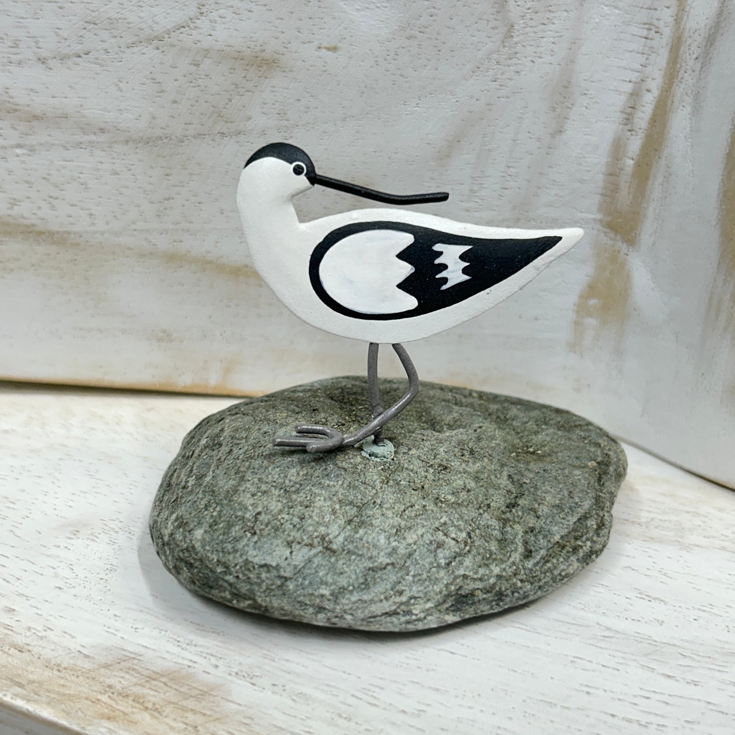 Avocet on pebble ornament