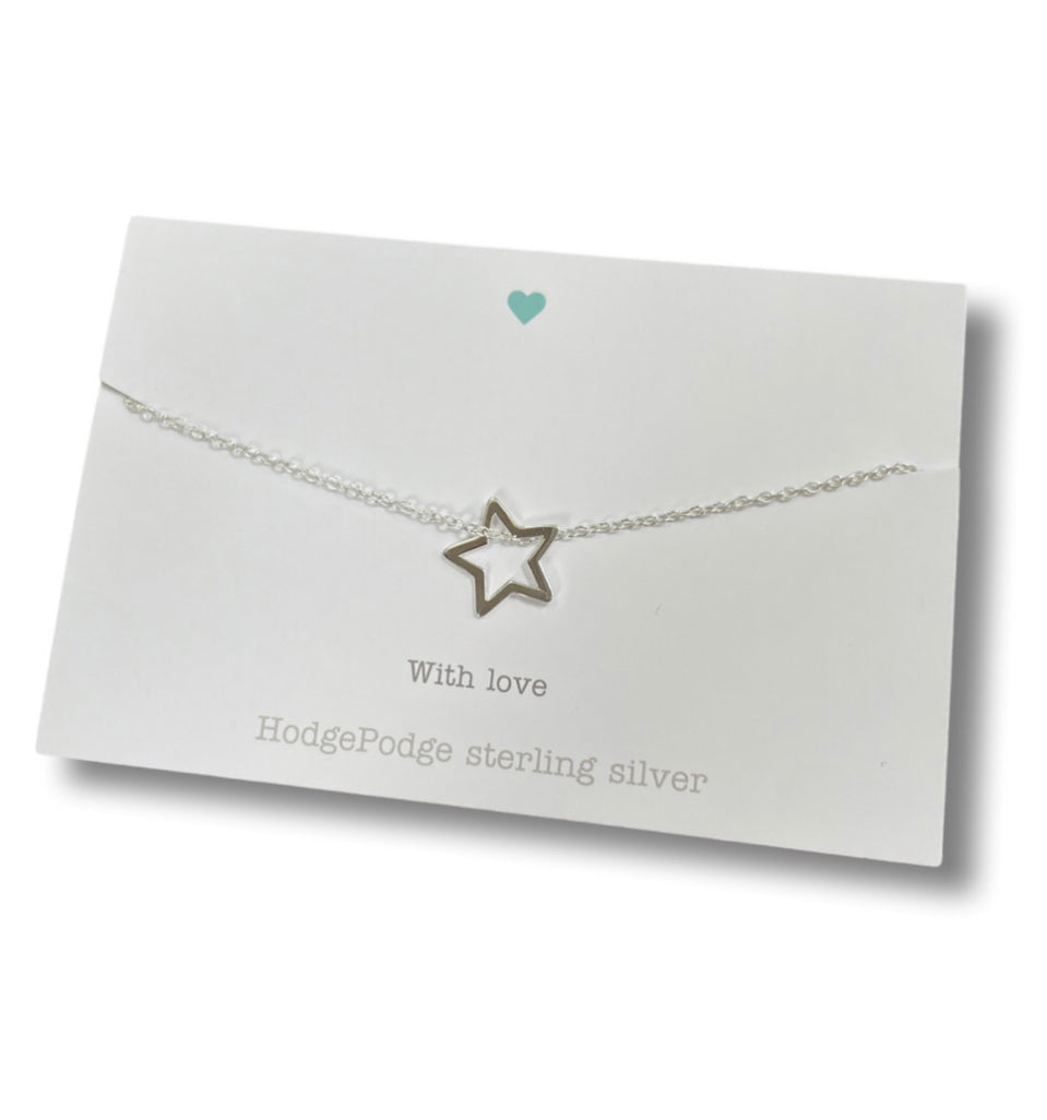 Star charm sterling silver necklace