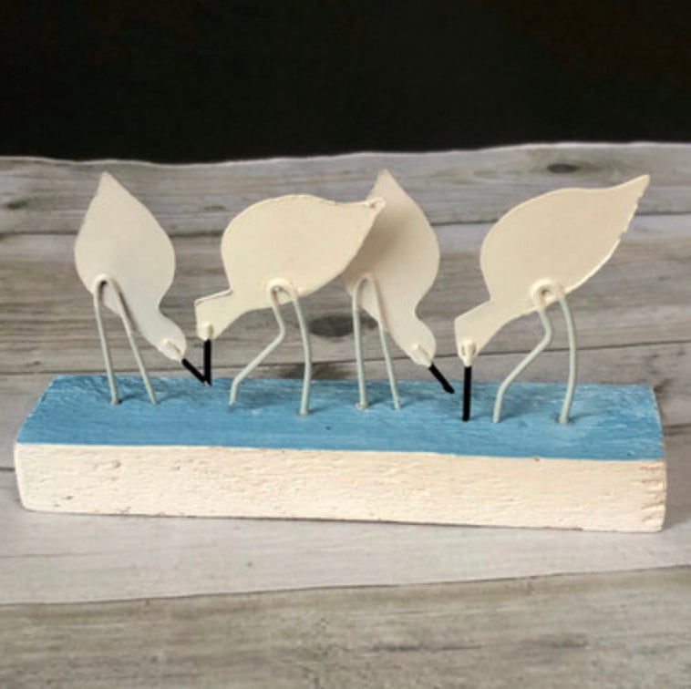 Wading avocets standing ornament by Shoeless Joe