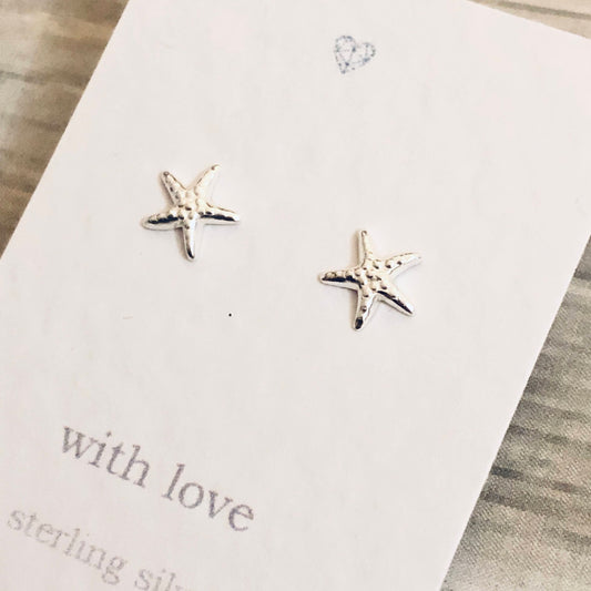 Starfish sterling silver stud earrings