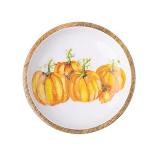 Pumpkin patch mango wood nibbles bowl 13cm