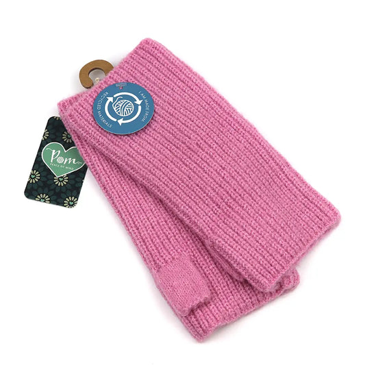 Recycled mix pink marl wrist warmers by Piece of Mind