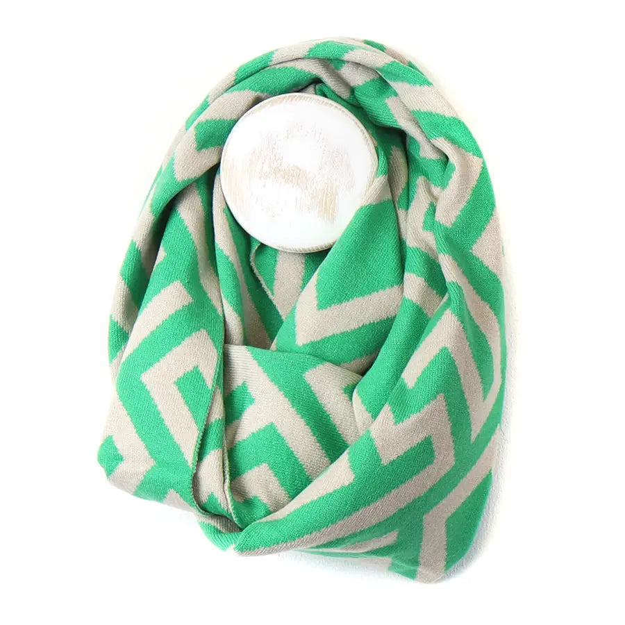 Jade mix geometric recycled snood