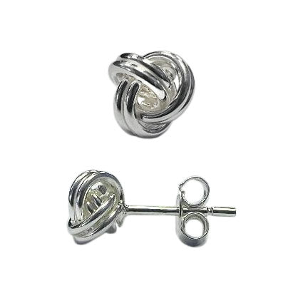 Knot sterling silver stud earrings