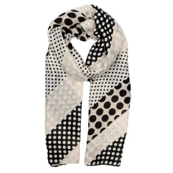 Spotty cream & black lightweight scarf