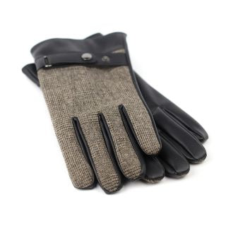 Brown check men's gloves sm/med