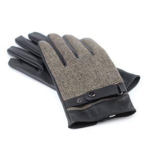 Brown check men's gloves sm/med