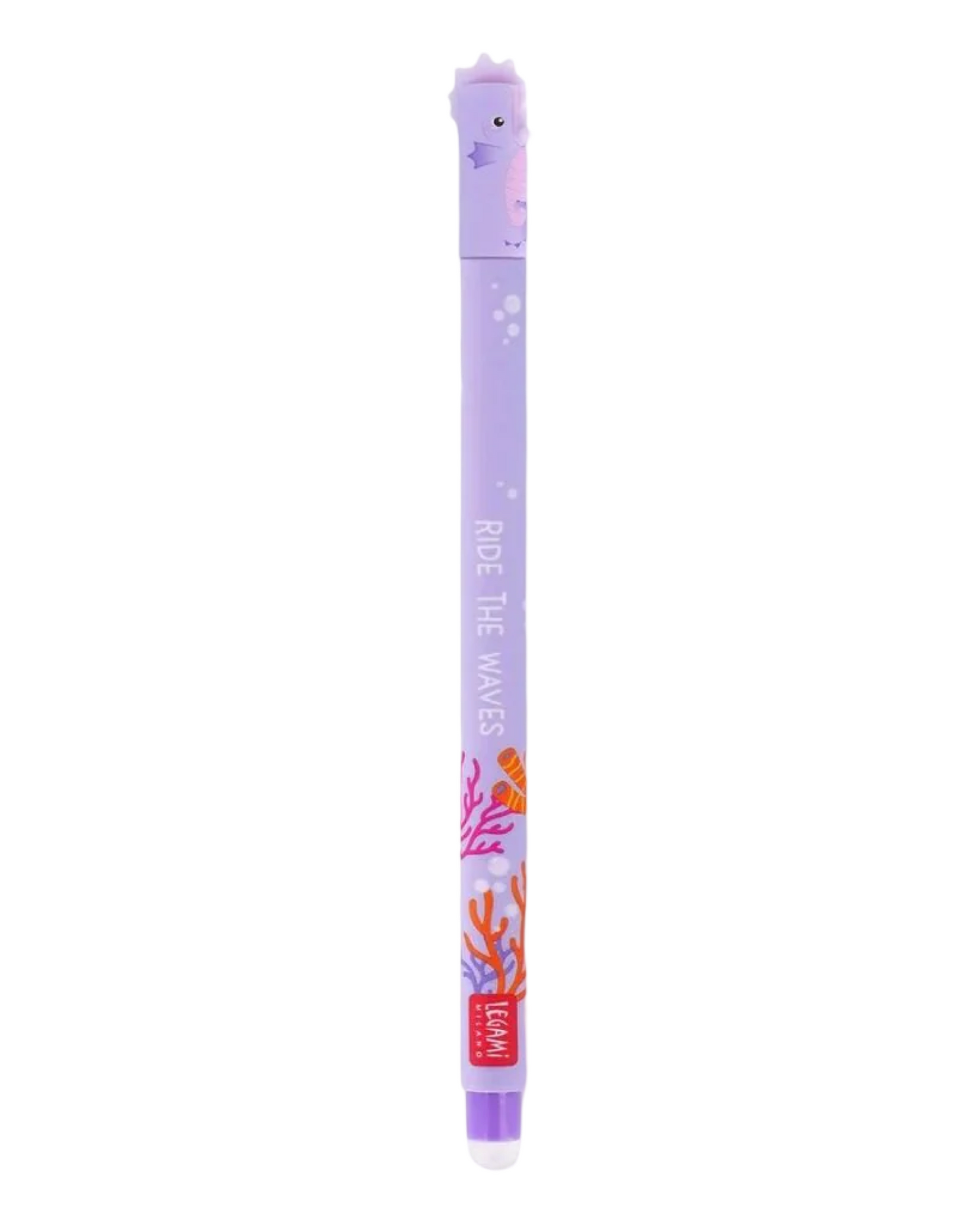 Seahorse erasable pen by Legami Milano. Purple ink