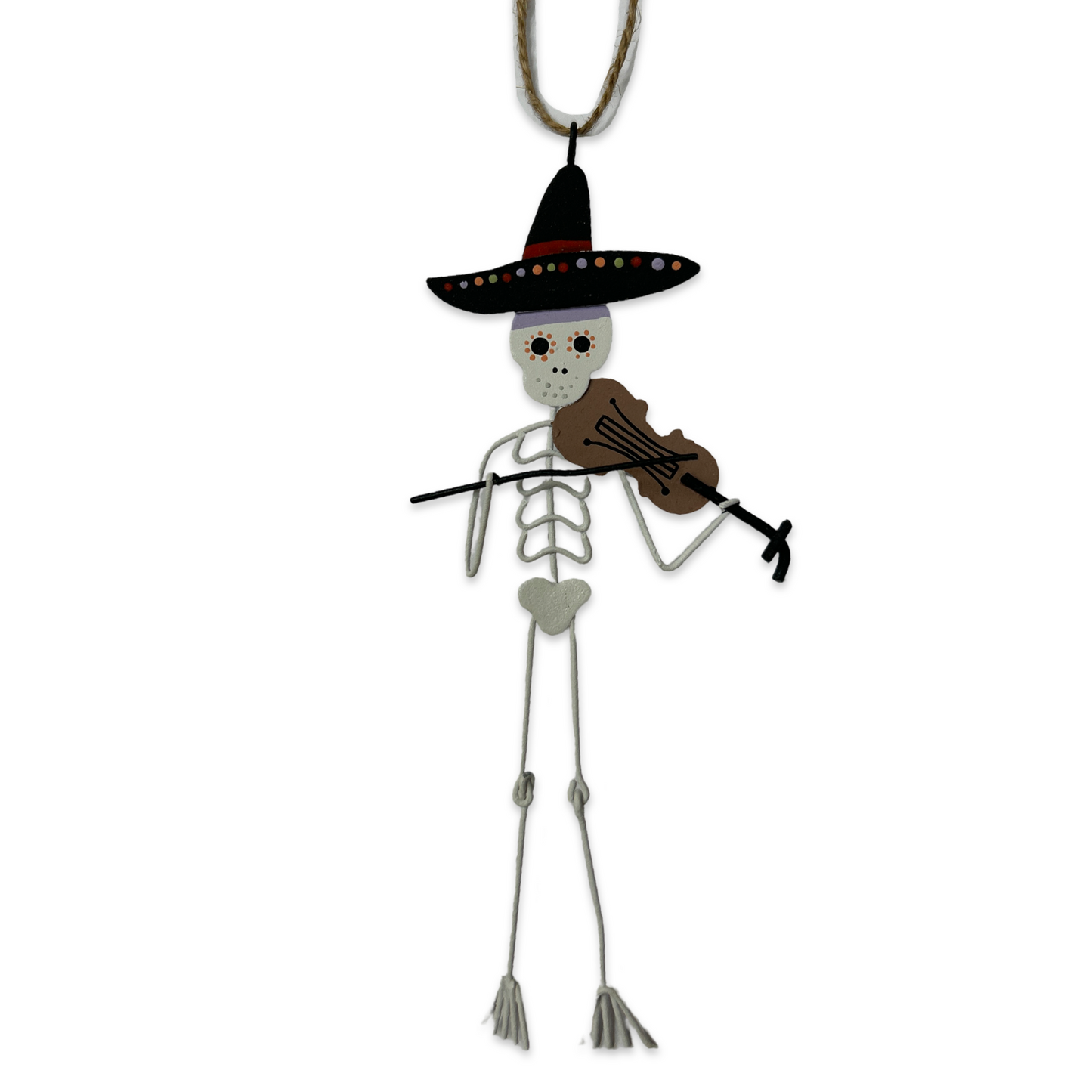 Violin playing skeleton hanging Halloween decoration