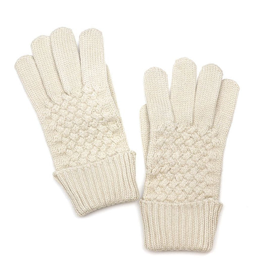 Natural textured knit gloves