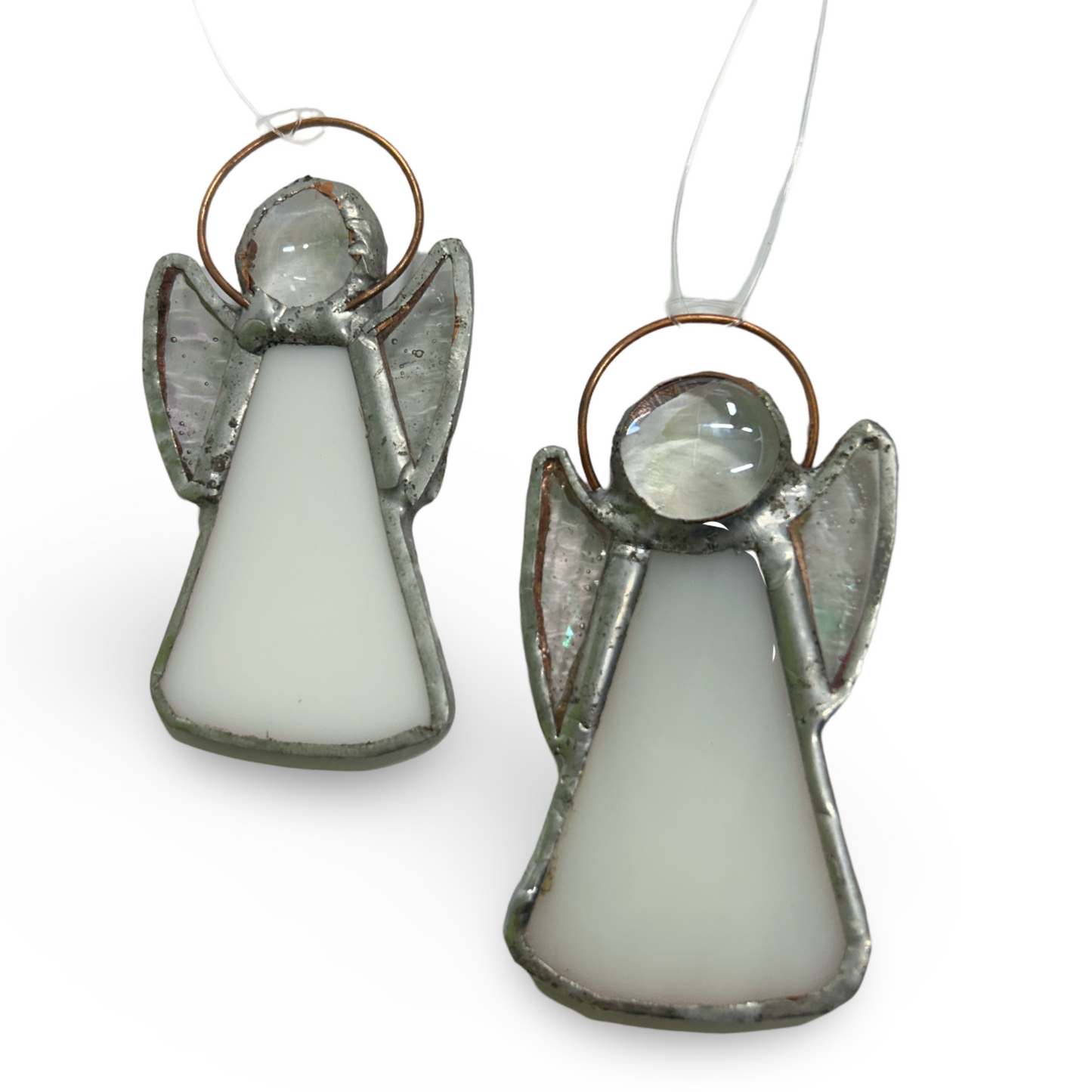 Perc's guardian angels white. Hand-made stained glass angel in white (various sizes)