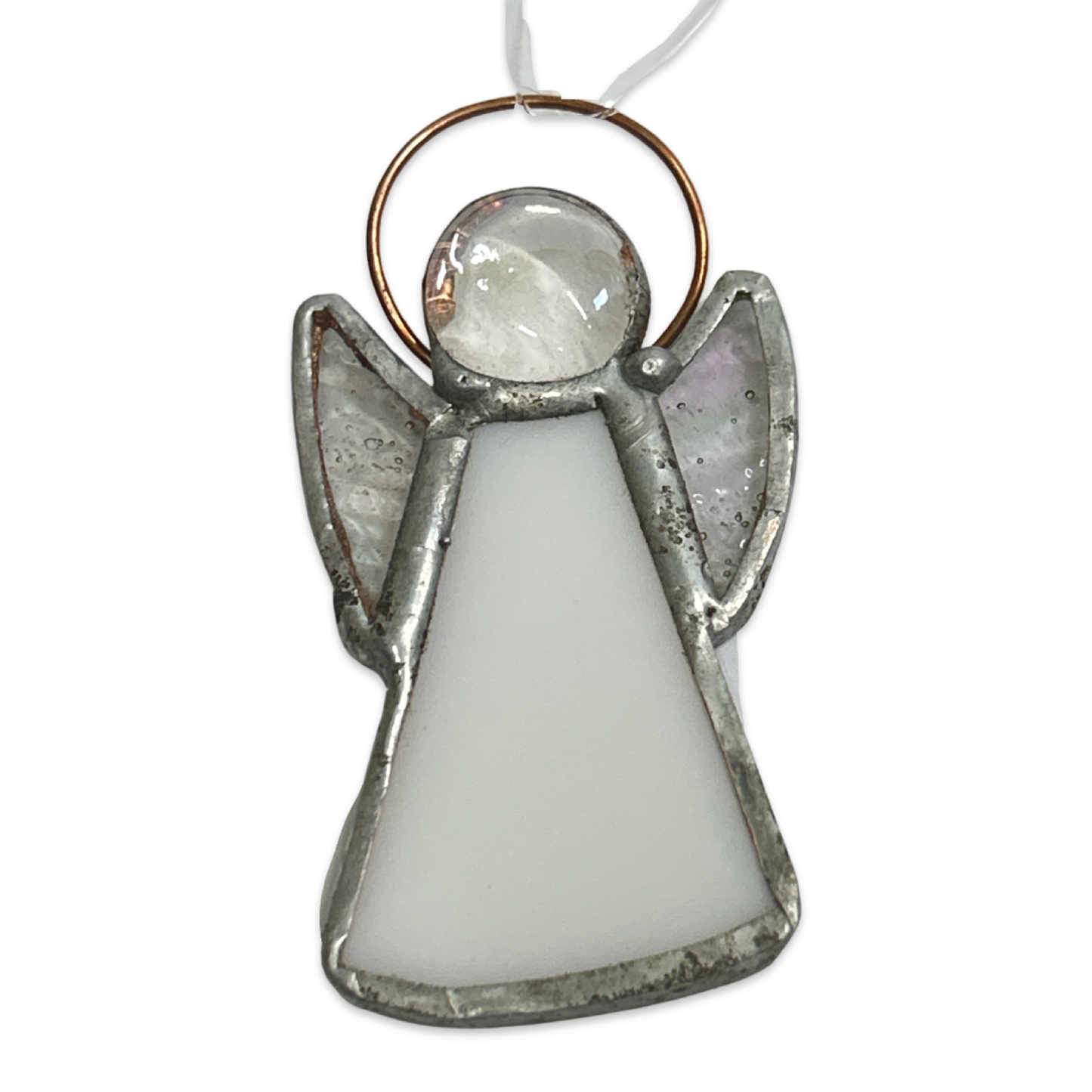 Perc's guardian angels white. Hand-made stained glass angel in white (various sizes)