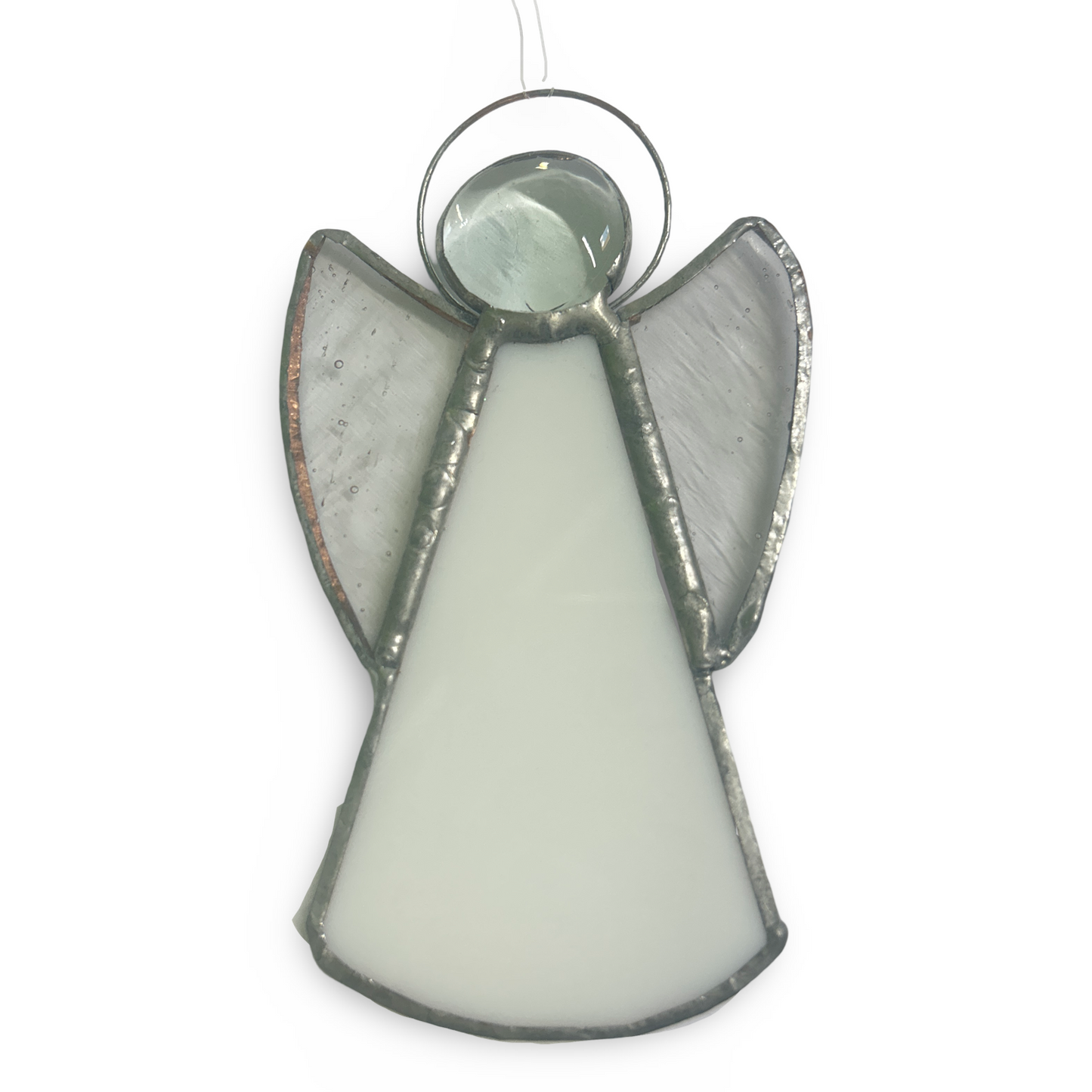 Perc's guardian angels white. Hand-made stained glass angel in white (various sizes)